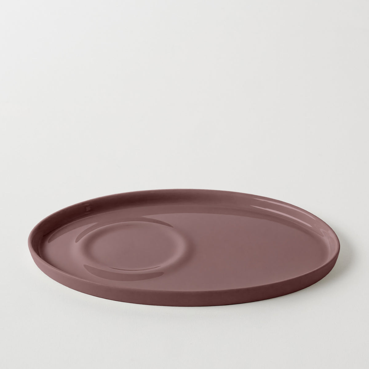 Basıc Oval Kahve Tabağı / Mürdüm