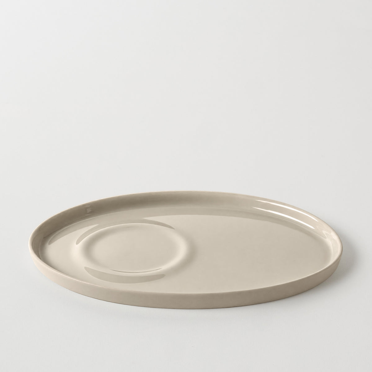 Basıc Oval Kahve Tabağı / Taş Rengi