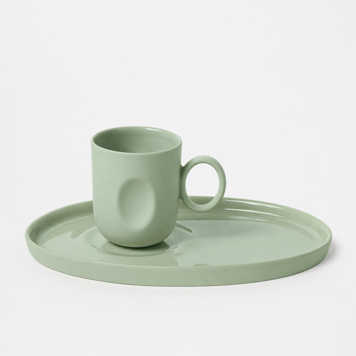 Basıc Oval Kahve Tabağı/ Mint
