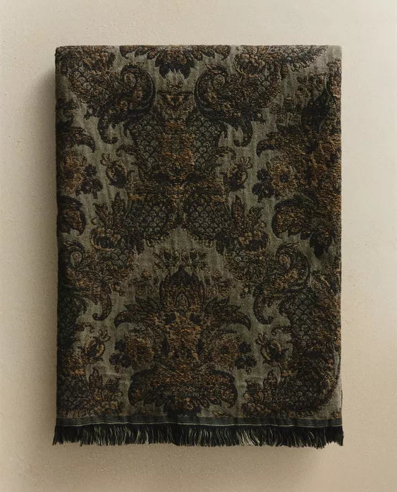 Bordo & Siyah Etnik Desenli Nakışlı Kırlent Kılıfı 35x50 cm