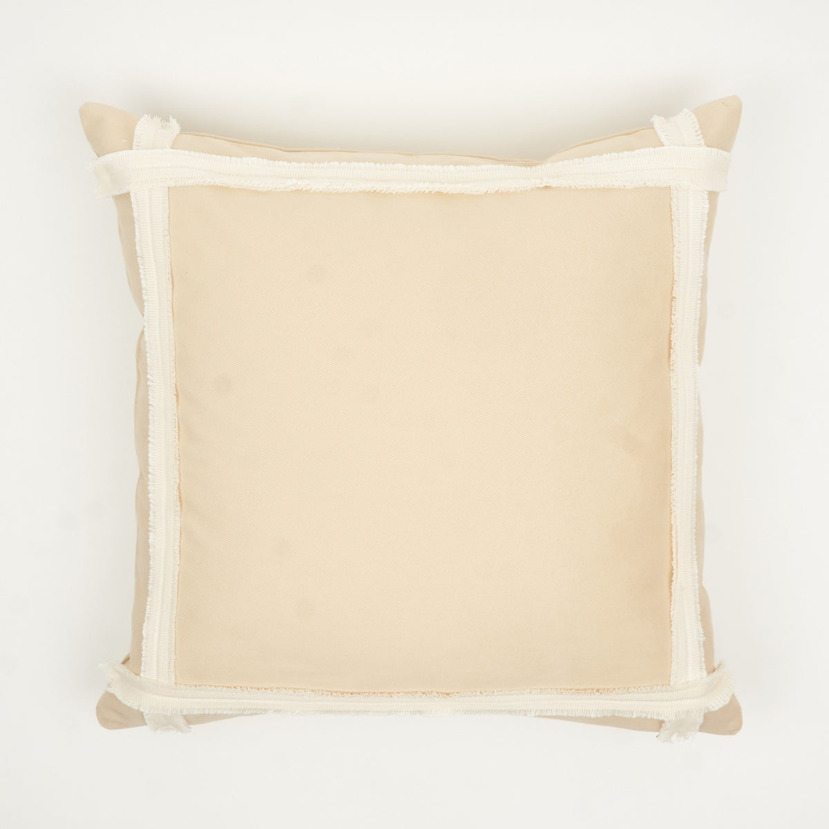 Ekru Saçak Bordürlü Bej Kırlent Kılıfı 50 x 50 cm