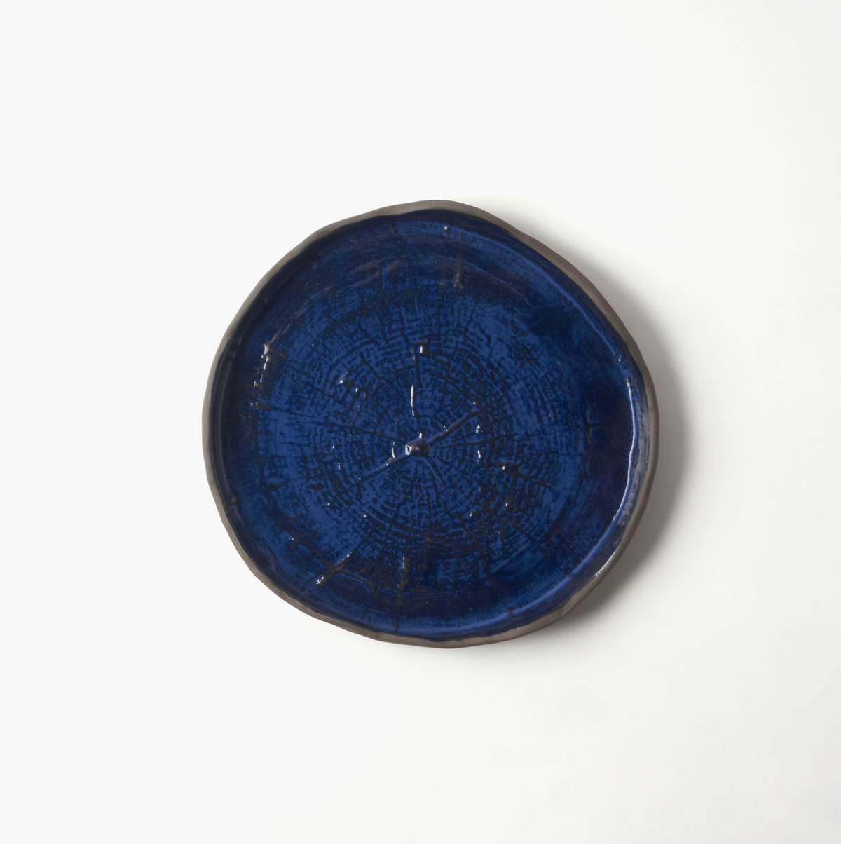 El Yapımı Stoneware Tabak / Kobalt Mavi