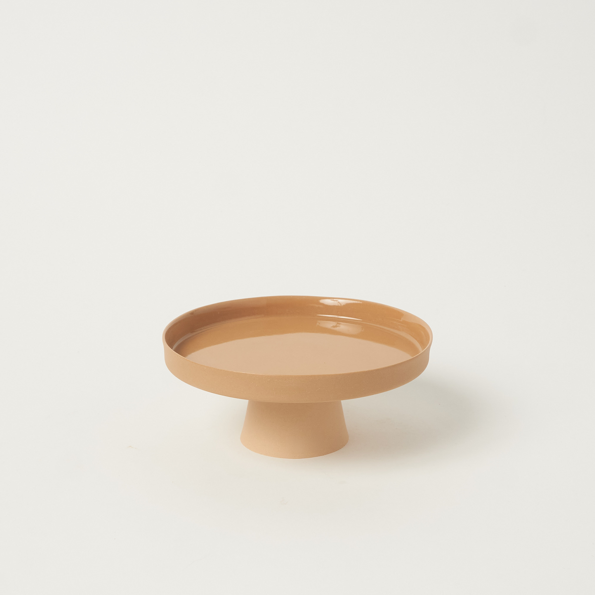 Ayaklı Porselen Servis Tabağı 13 cm / Gold Kahve