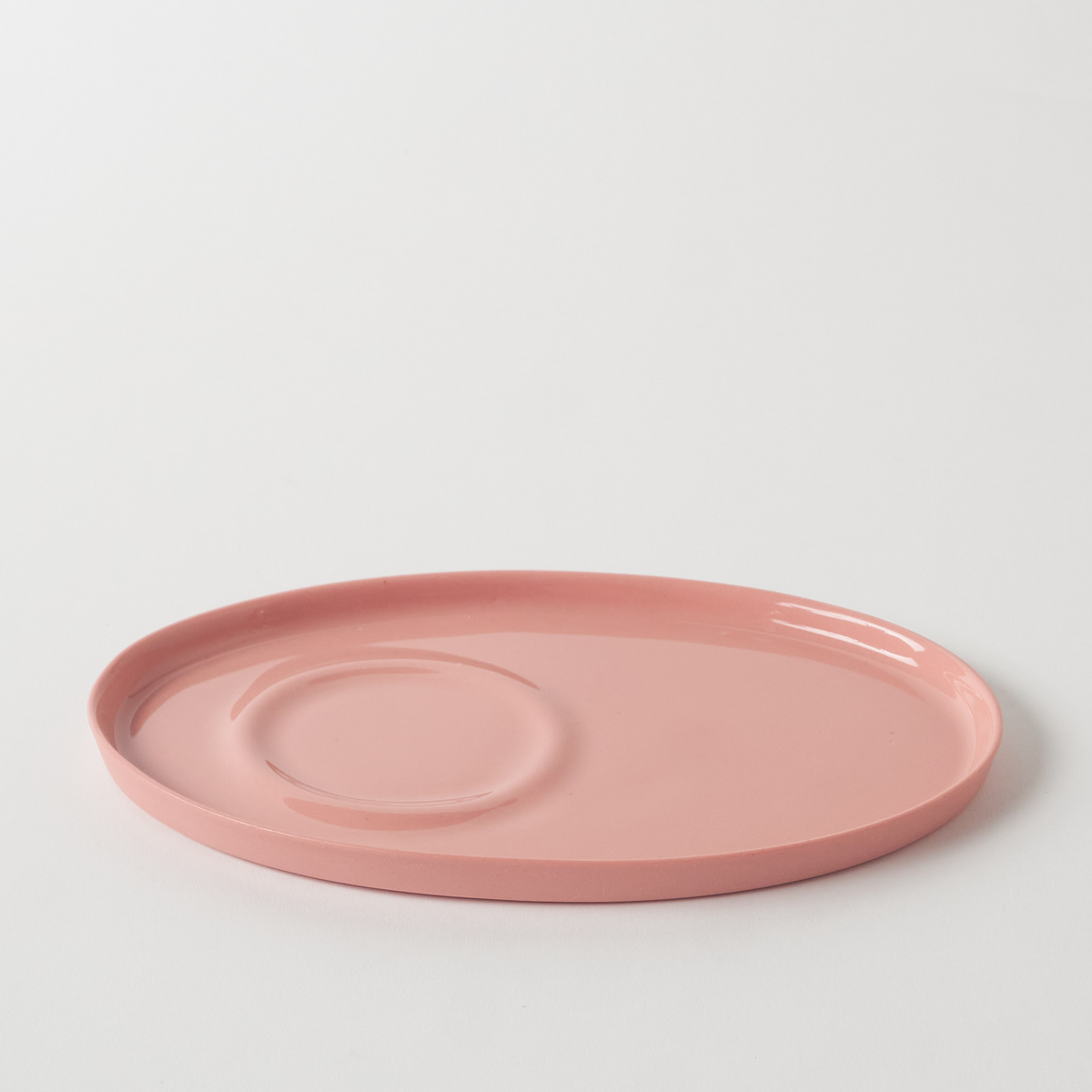 Basıc Oval Kahve Tabağı / Pudra