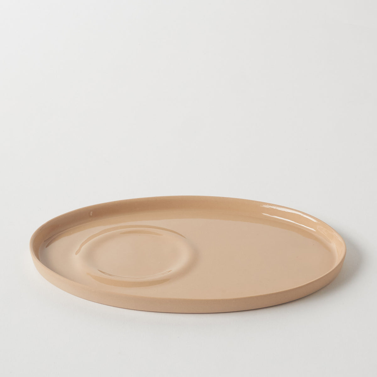 Basıc Oval Kahve Tabağı / Bej
