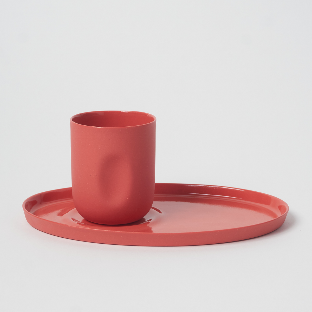 Basıc Oval Kahve Tabağı / Rose