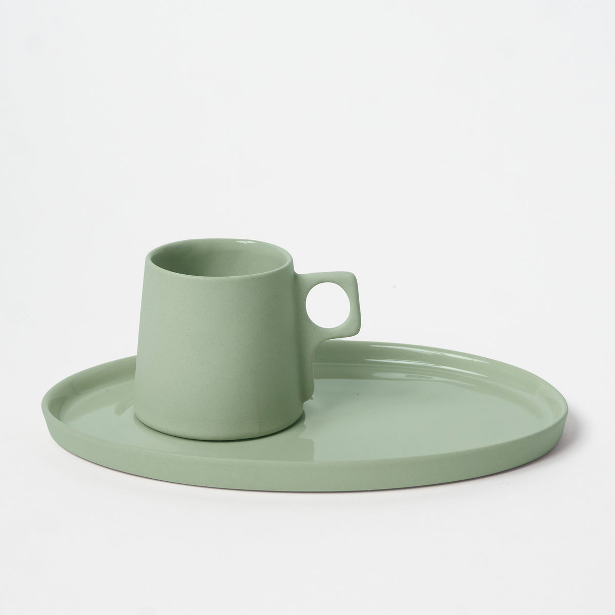 Basıc Oval Kahve Tabağı/ Mint