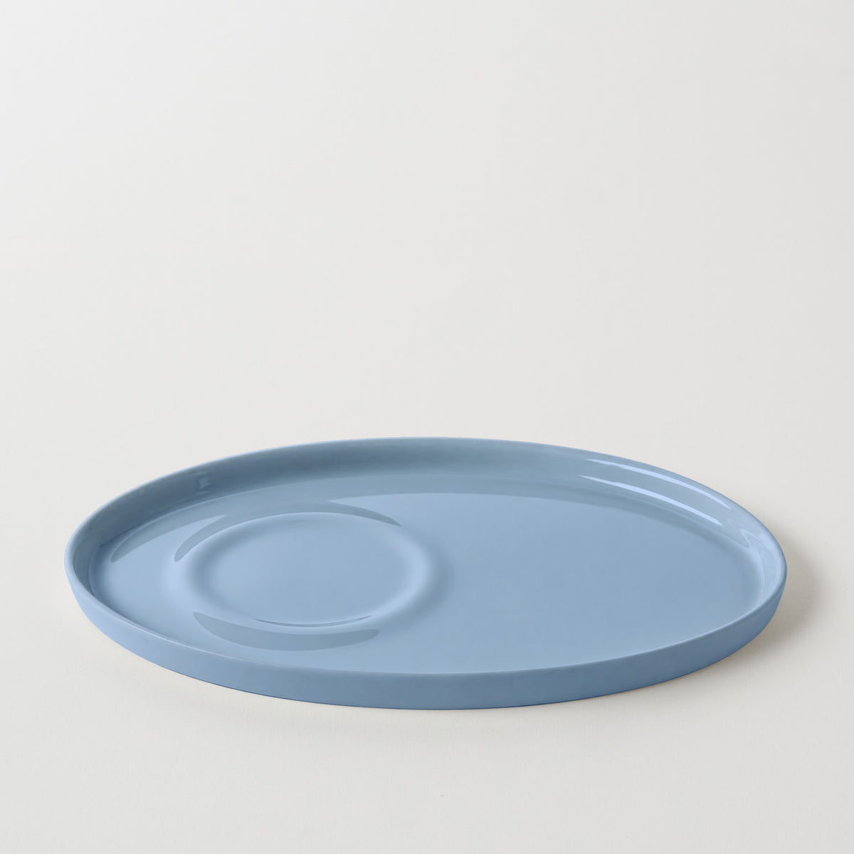 Basıc Oval Kahve Tabağı / Açık Mavi