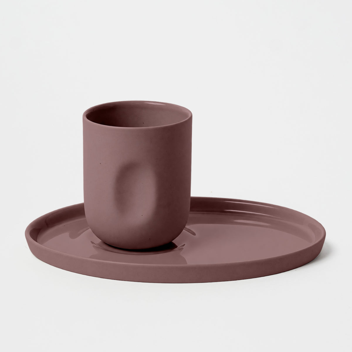 Basıc Oval Kahve Tabağı / Mürdüm