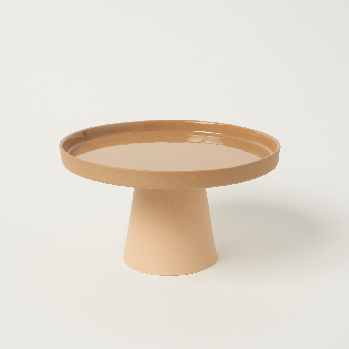 Ayaklı Porselen Servis Tabağı 18 cm / Gold Kahve