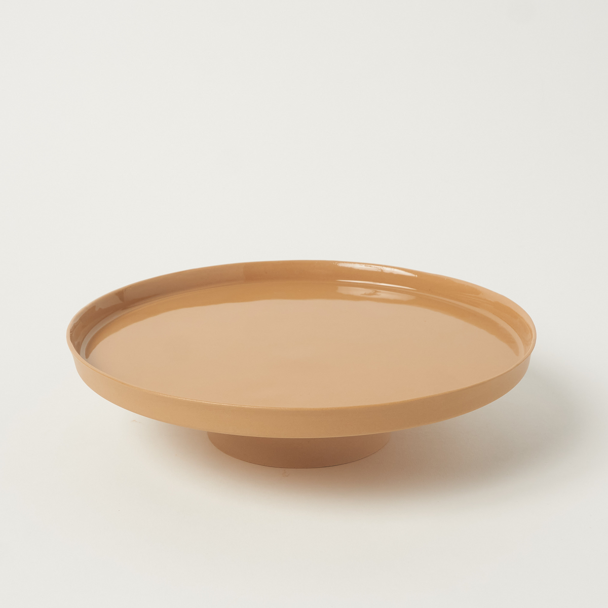 Ayaklı Porselen Servis Tabağı 23 cm / Gold Kahve