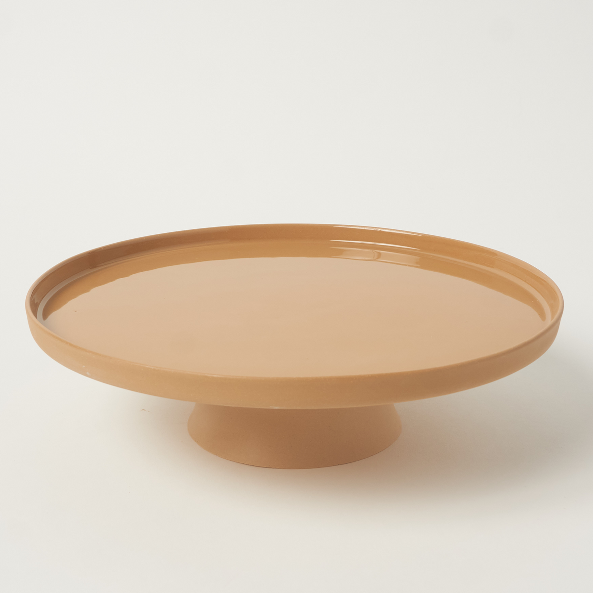 Ayaklı Porselen Servis Tabağı 28 cm / Gold Kahve