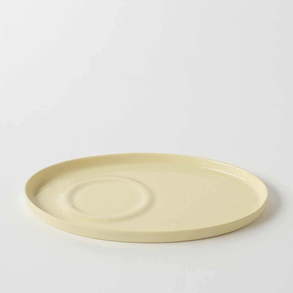 Basıc Oval Kahve Tabağı / Açık Sarı