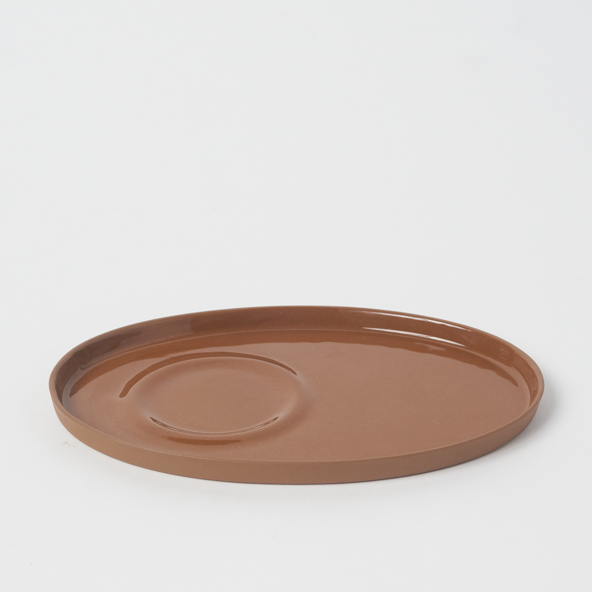 Basıc Oval Kahve Tabağı / Kızıl Kahve
