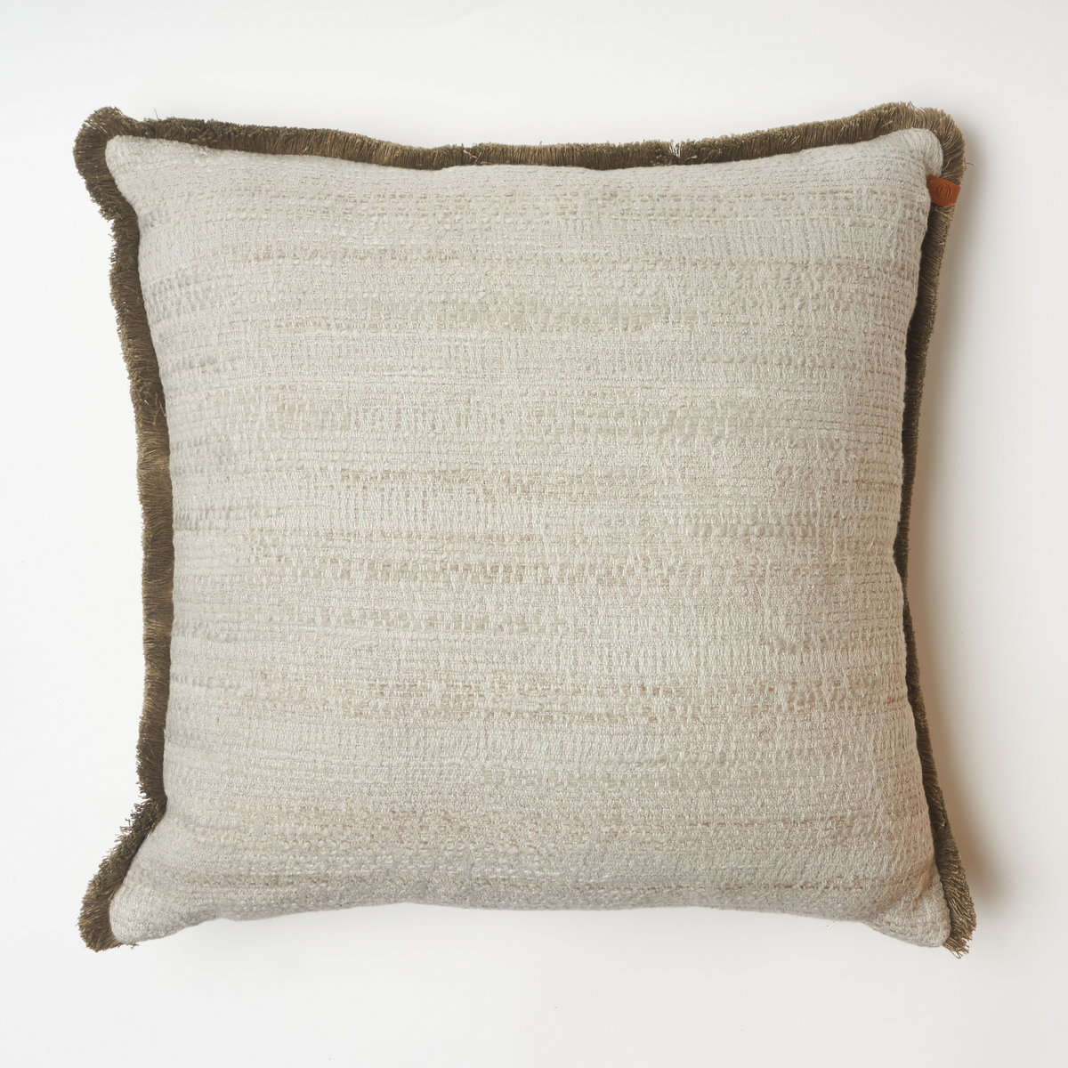 Çift Taraflı Taş Rengi Saçaklı Kırlent Kılıfı 50 x 50 cm
